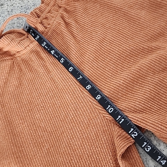 Rust Brown Textured Ribbed Drawstring Lounge Pants! - Picture 8 of 9